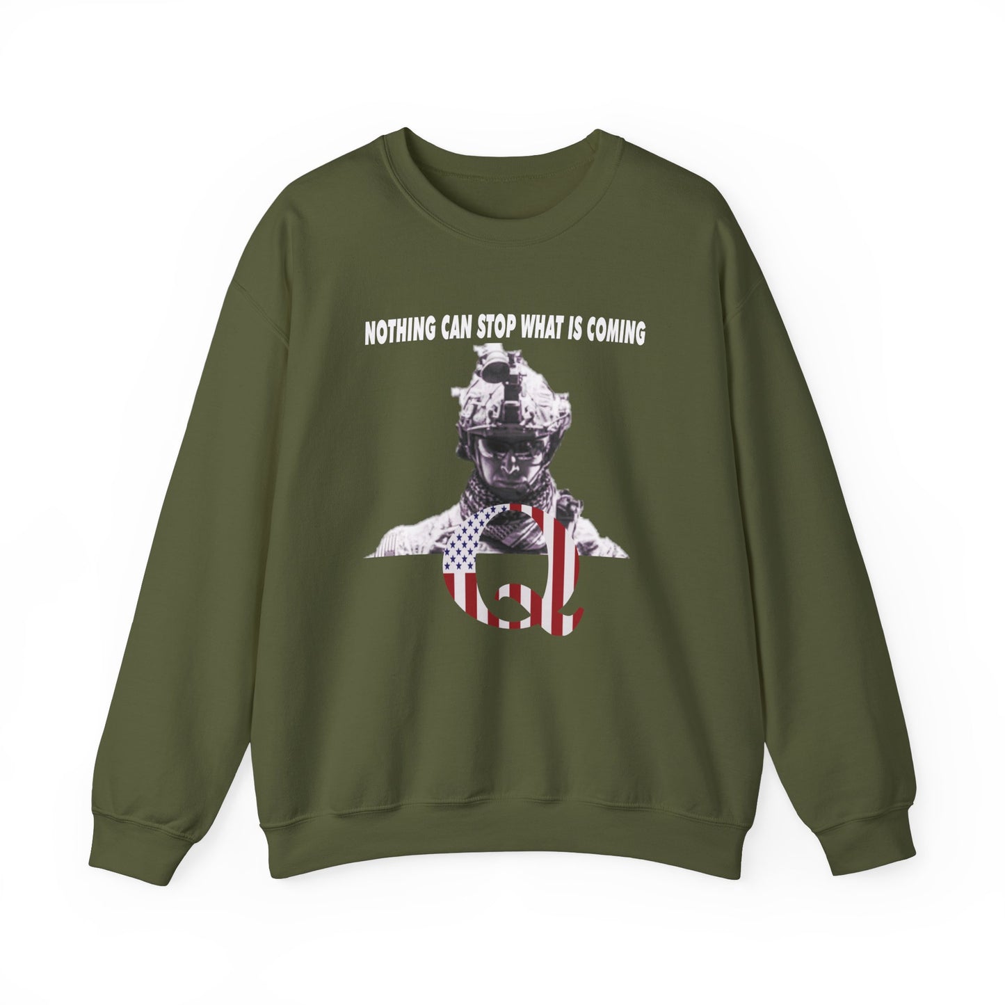 Q Military White Hat Sweatshirt