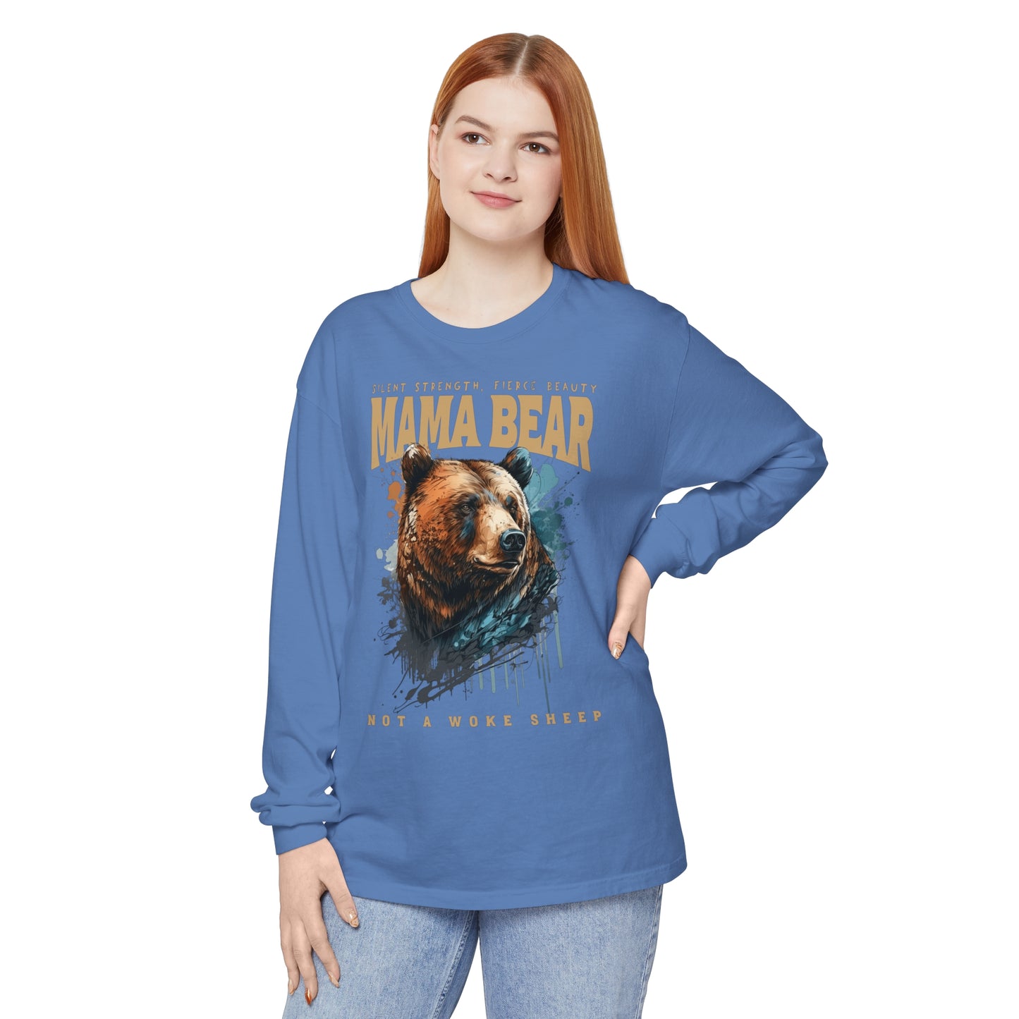 Mama Bear Not Woke Sheep Long Sleeve T-Shirt