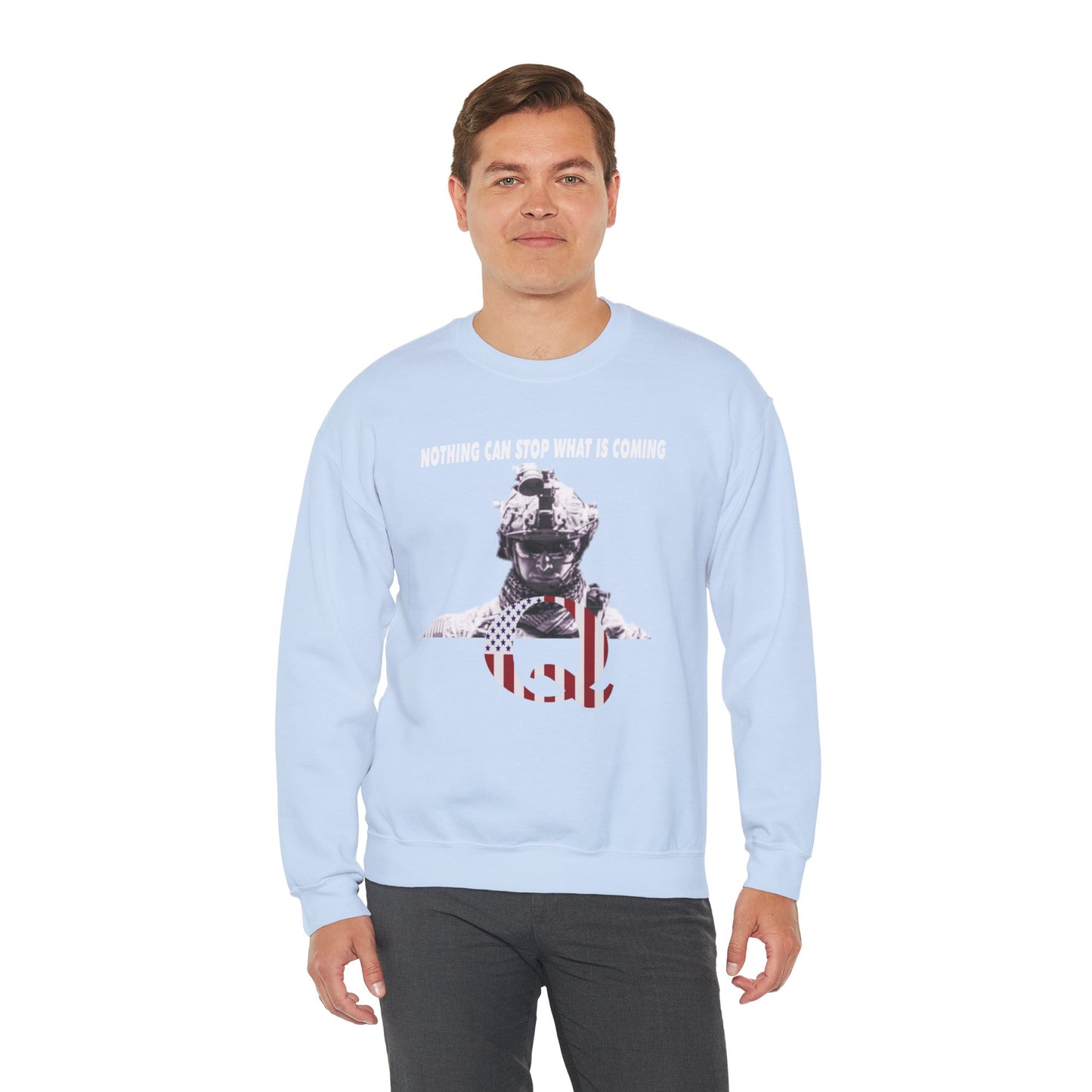Q Military White Hat Sweatshirt