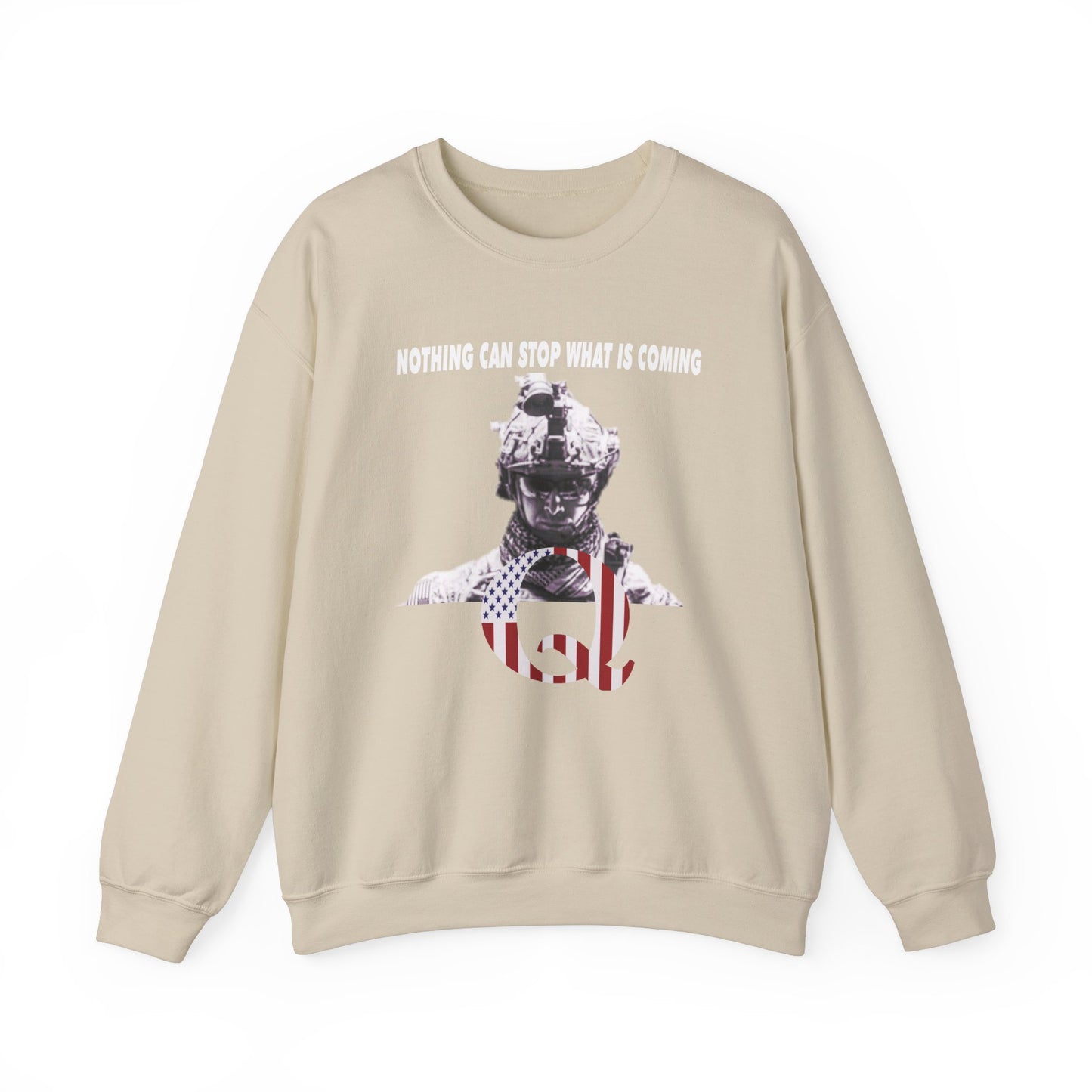 Q Military White Hat Sweatshirt