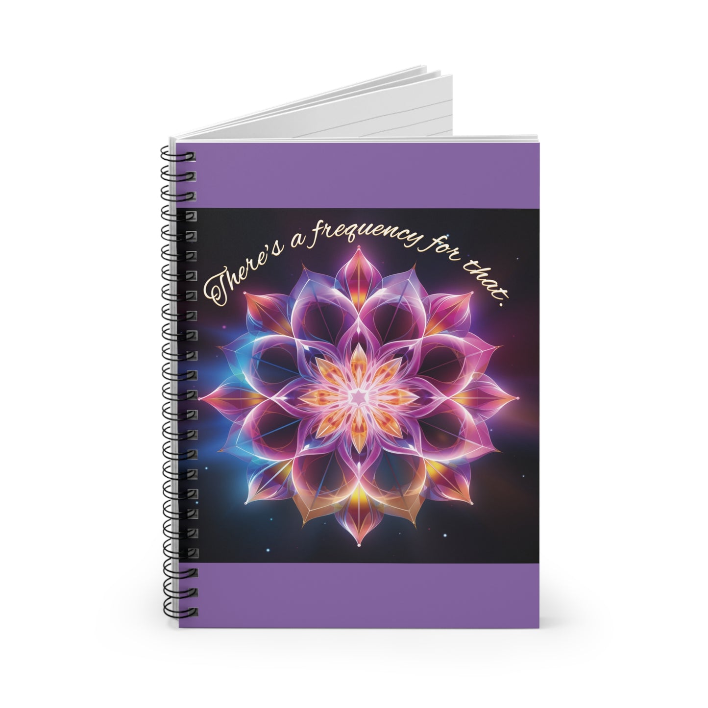Healing Waves Frequency Spiral Notebook - Ruled Line - Purple