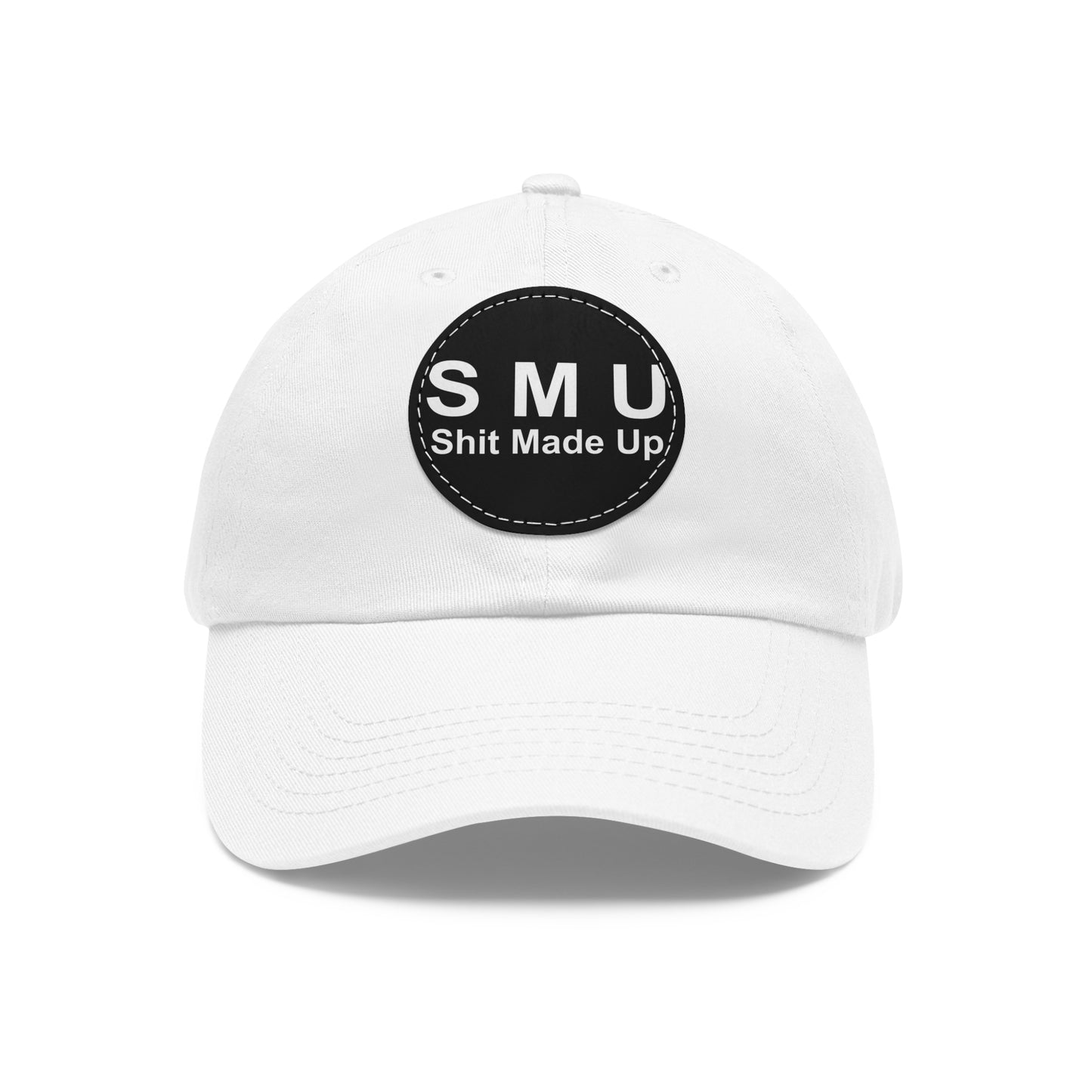 SMU Dad Hat with Leather Patch (Round)