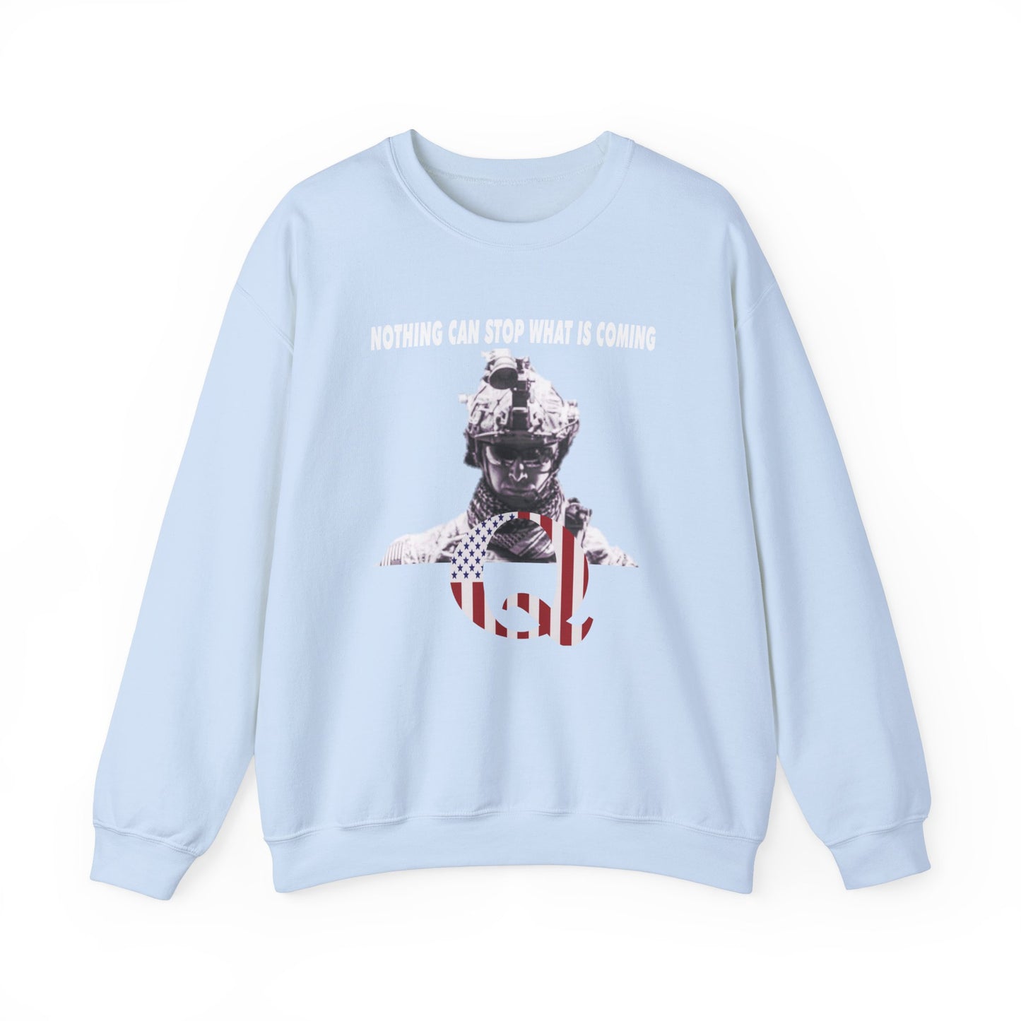 Q Military White Hat Sweatshirt