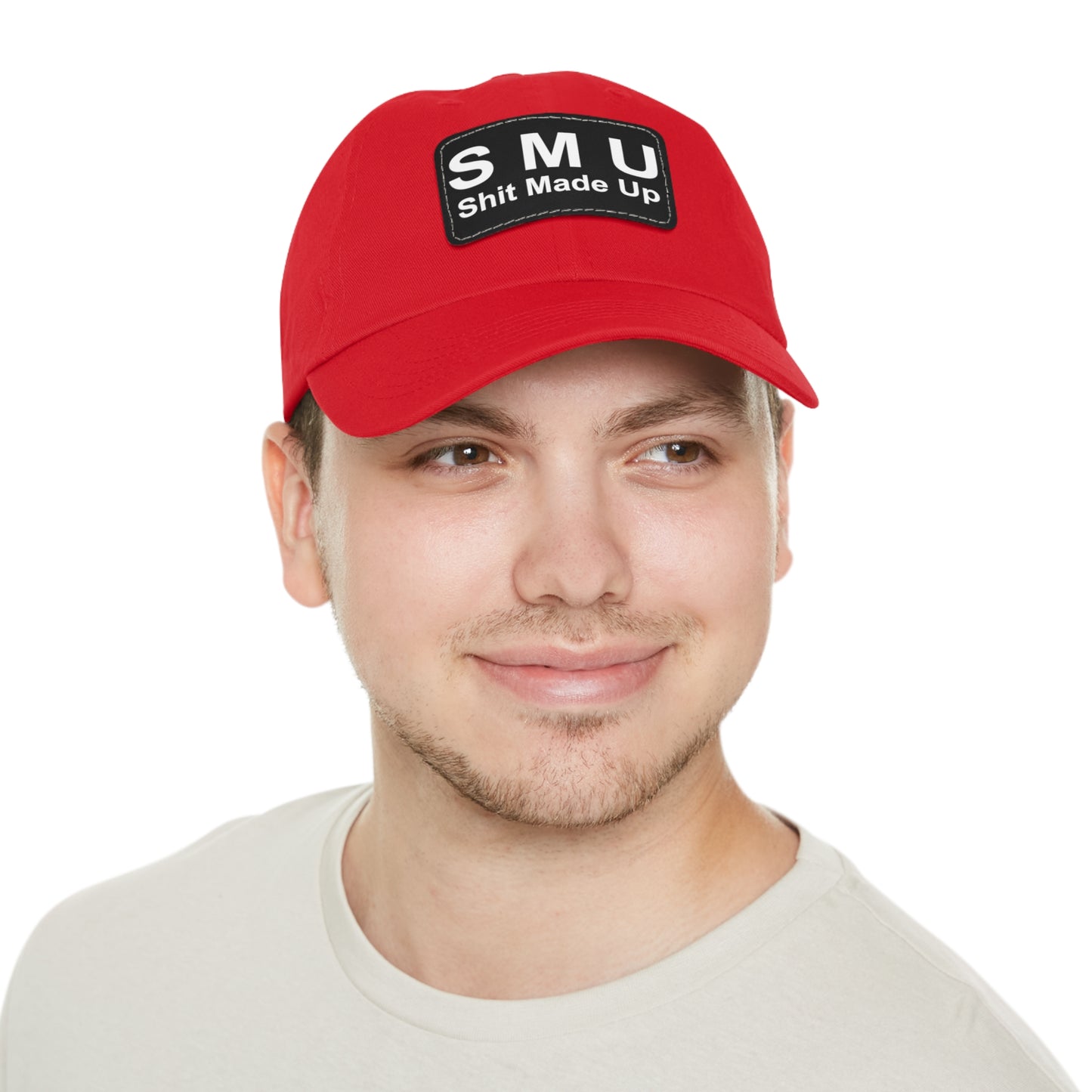 SMU Dad Hat with Leather Patch (Rectangle)