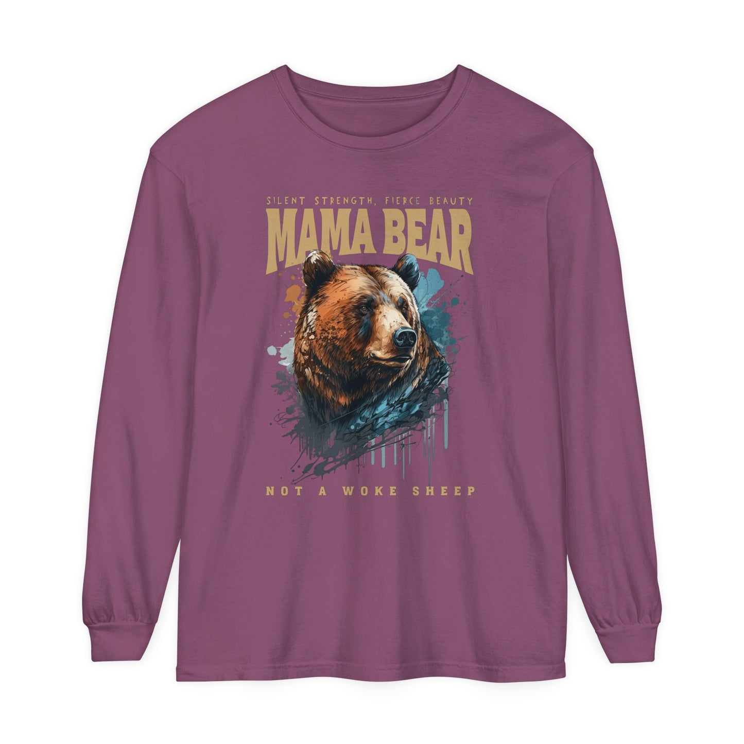 Mama Bear Not Woke Sheep Long Sleeve T-Shirt