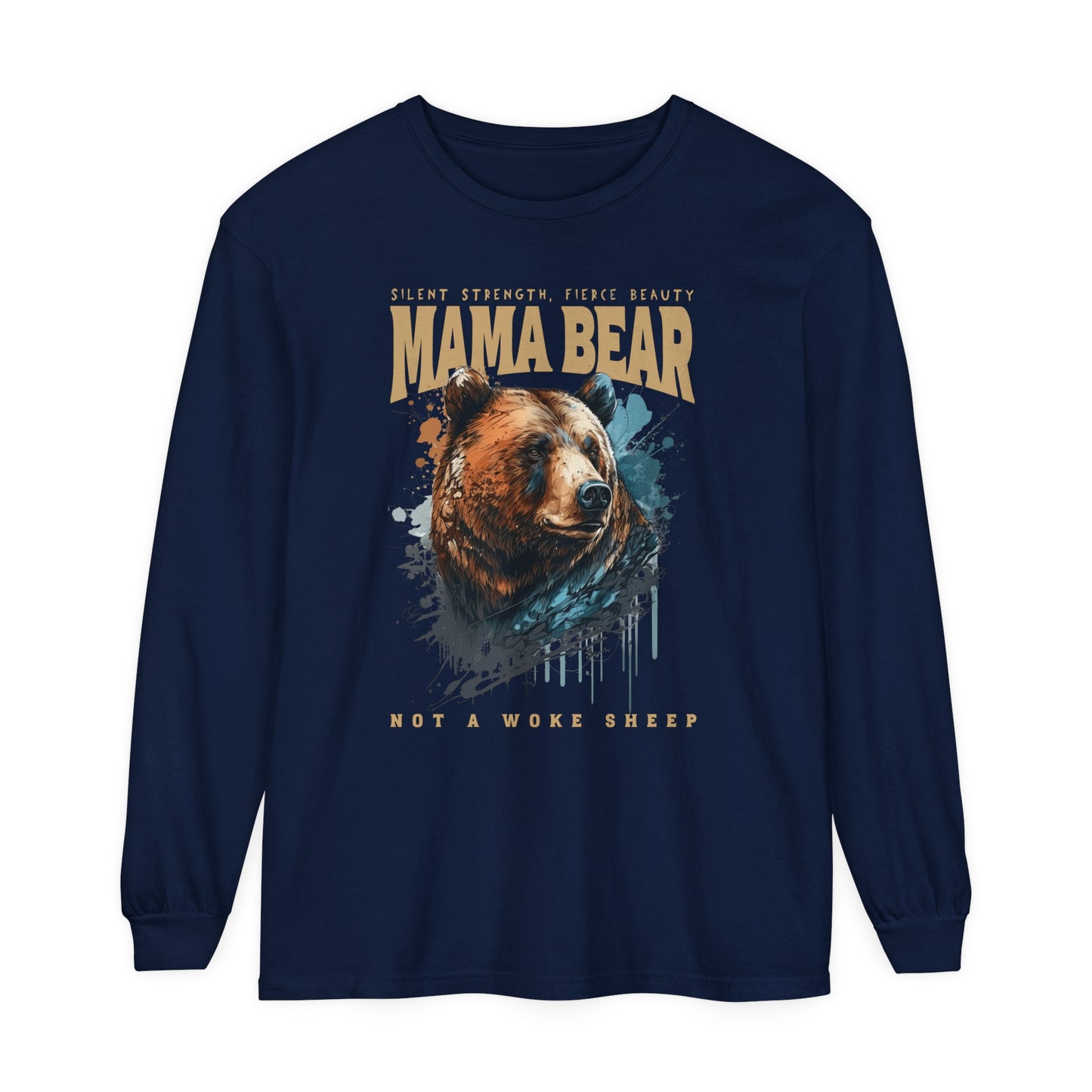 Mama Bear Not Woke Sheep Long Sleeve T-Shirt