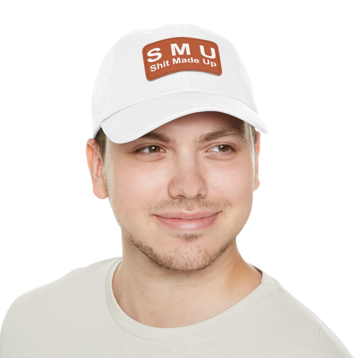 SMU Dad Hat with Leather Patch (Rectangle)
