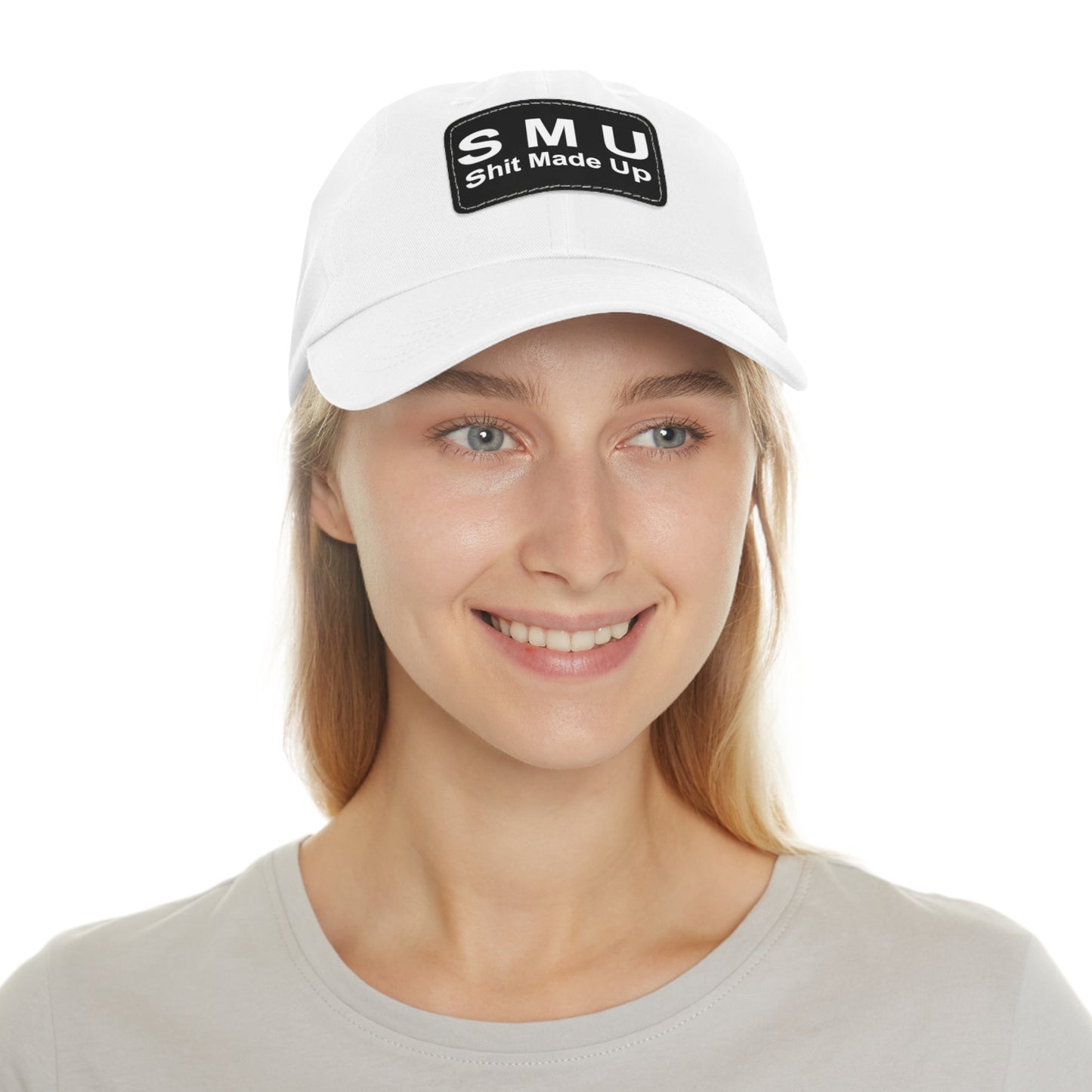 SMU Dad Hat with Leather Patch (Rectangle)