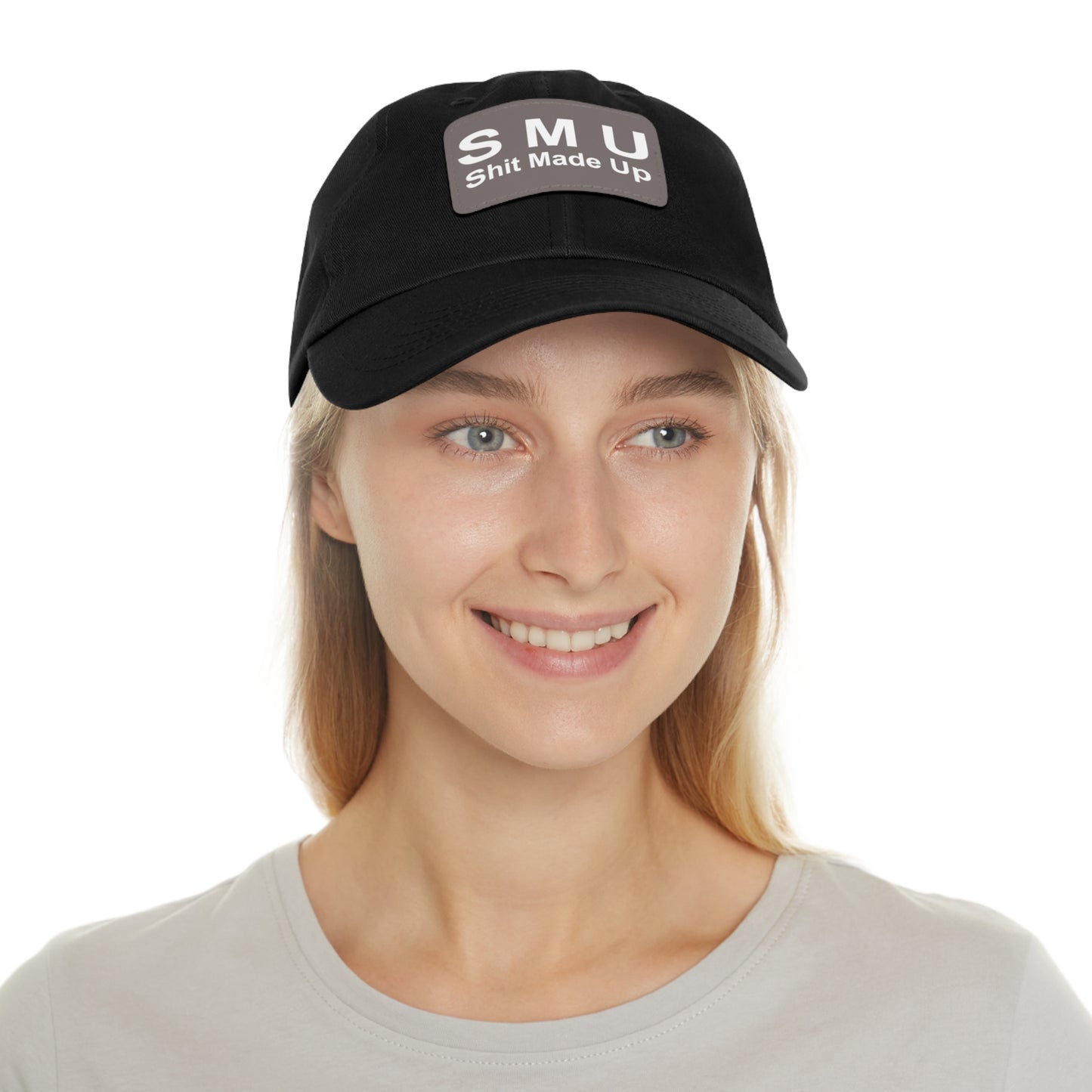 SMU Dad Hat with Leather Patch (Rectangle)
