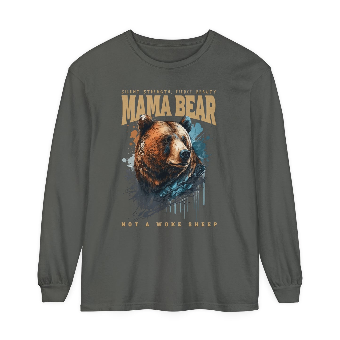 Mama Bear Not Woke Sheep Long Sleeve T-Shirt
