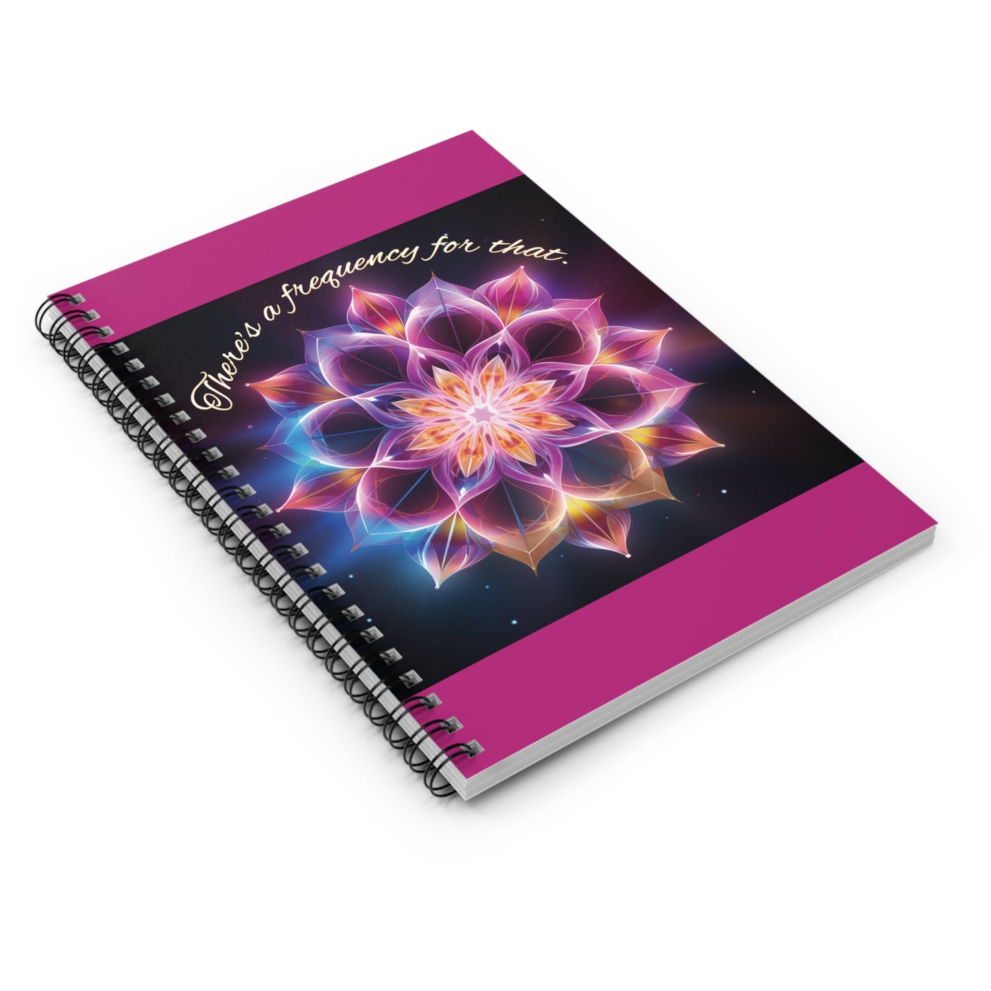 Healing Waves Frequency Spiral Notebook - Ruled Line - Pink