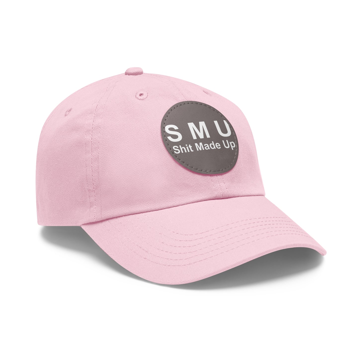 SMU Dad Hat with Leather Patch (Round)