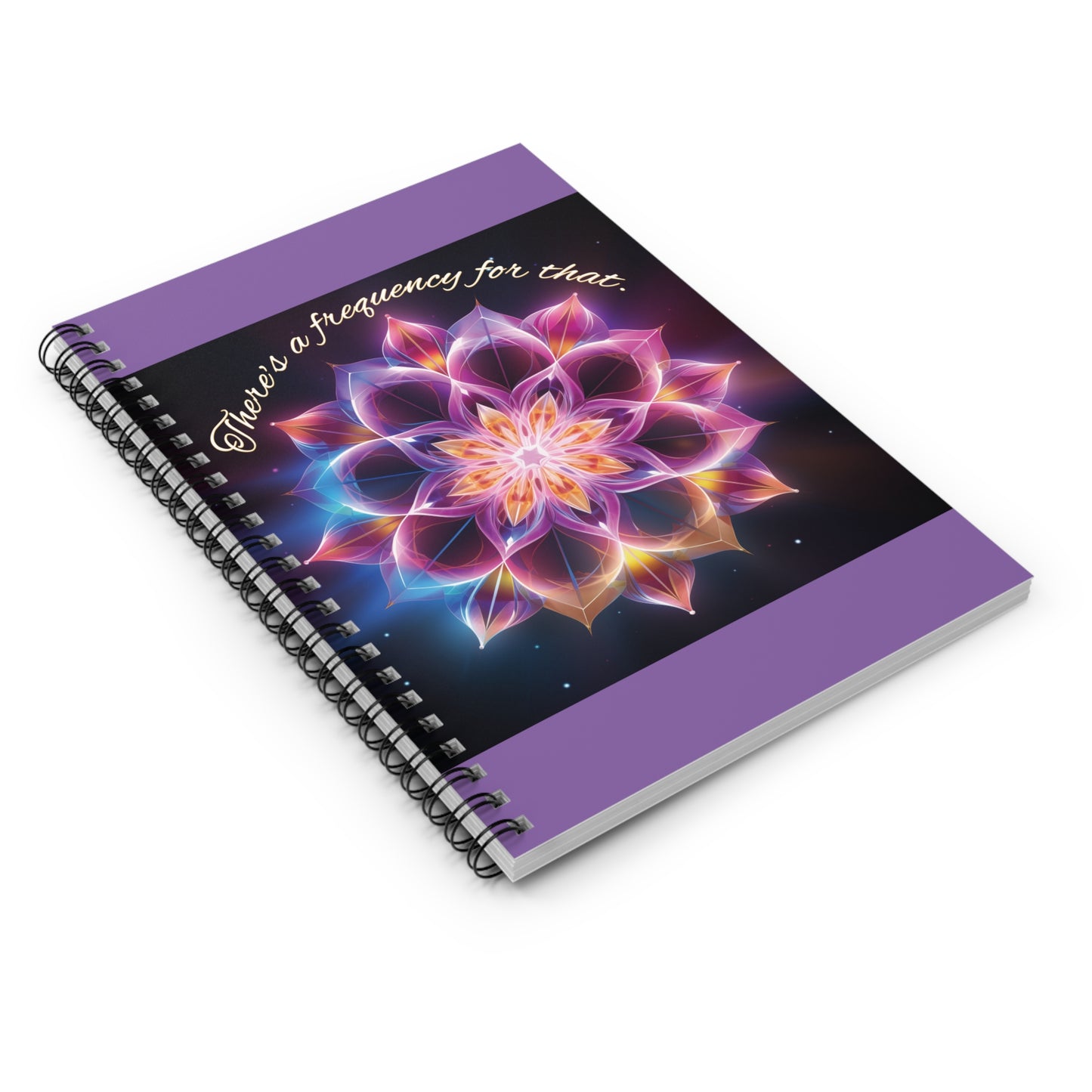 Healing Waves Frequency Spiral Notebook - Ruled Line - Purple