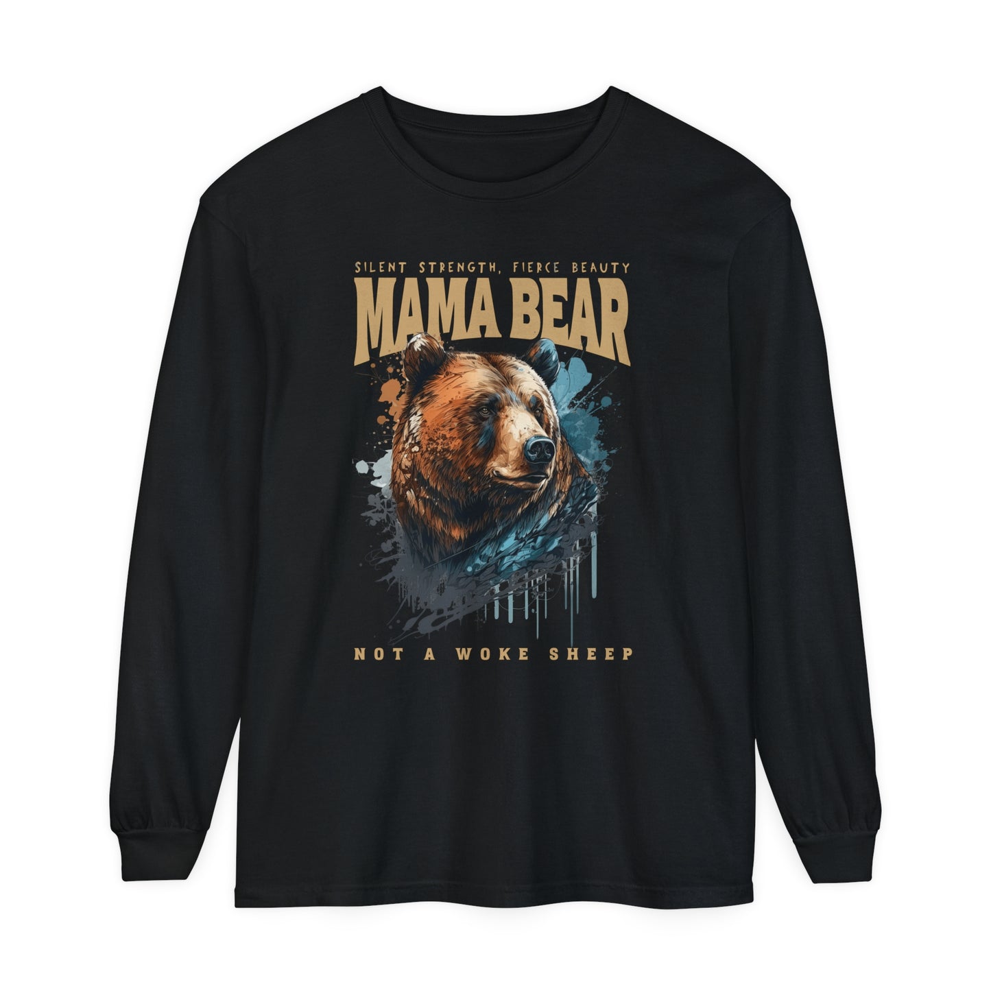 Mama Bear Not Woke Sheep Long Sleeve T-Shirt