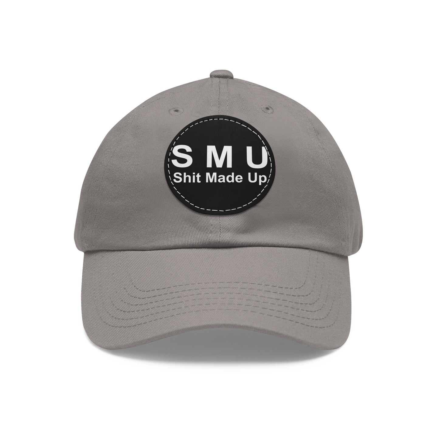 SMU Dad Hat with Leather Patch (Round)