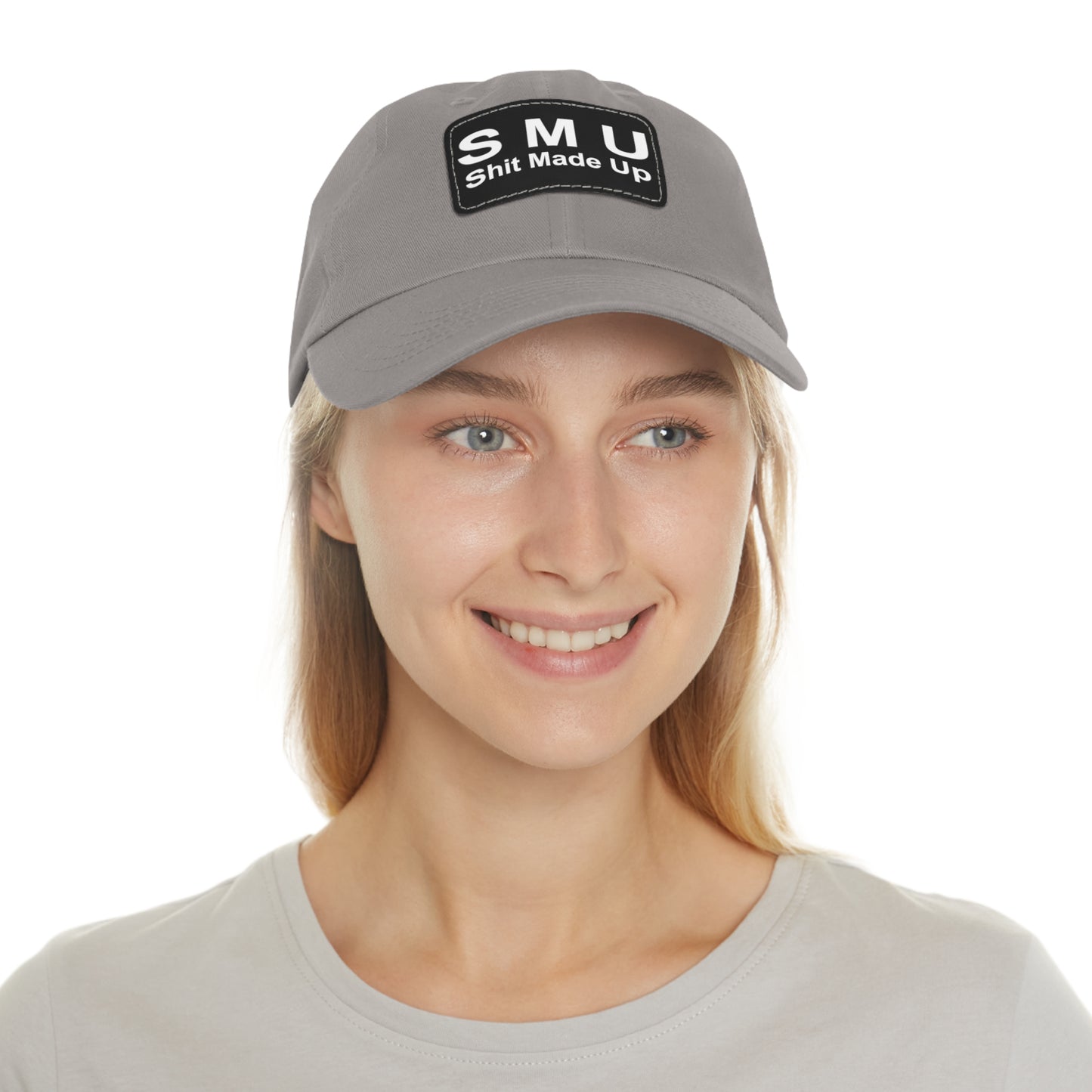 SMU Dad Hat with Leather Patch (Rectangle)