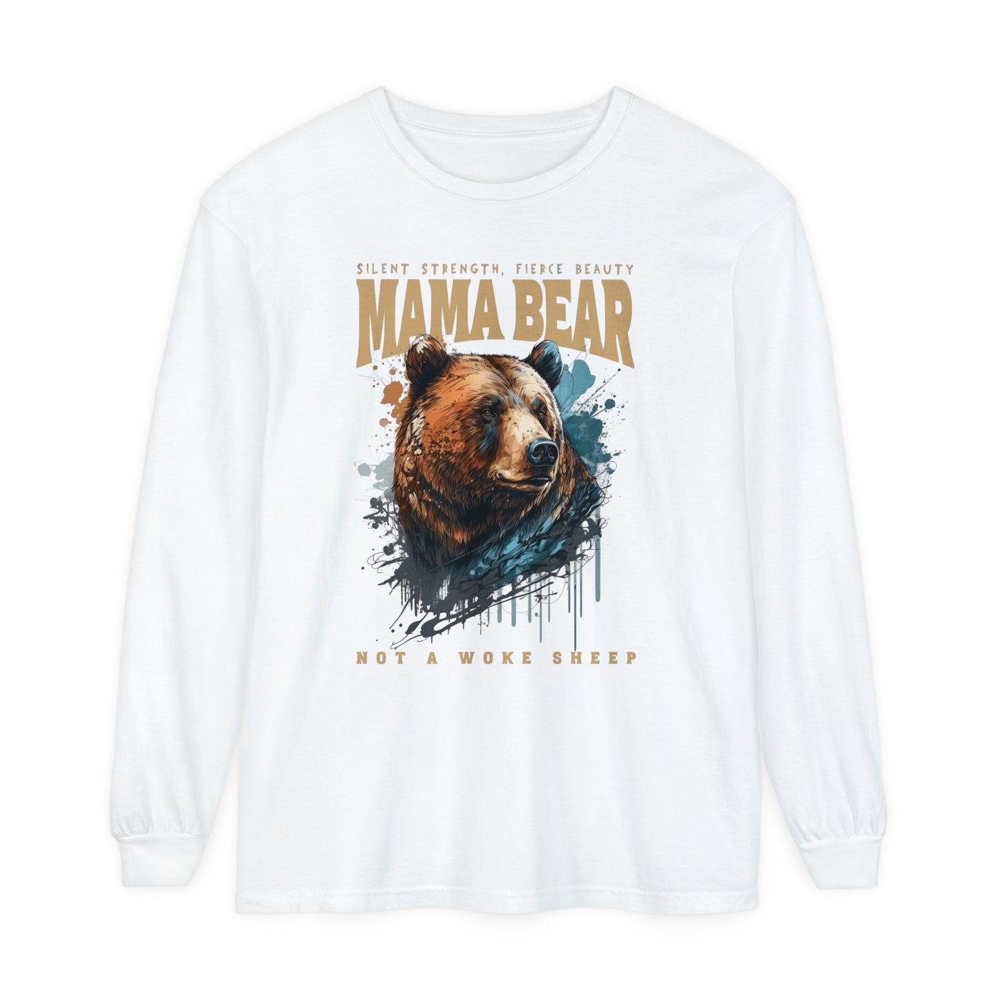 Mama Bear Not Woke Sheep Long Sleeve T-Shirt
