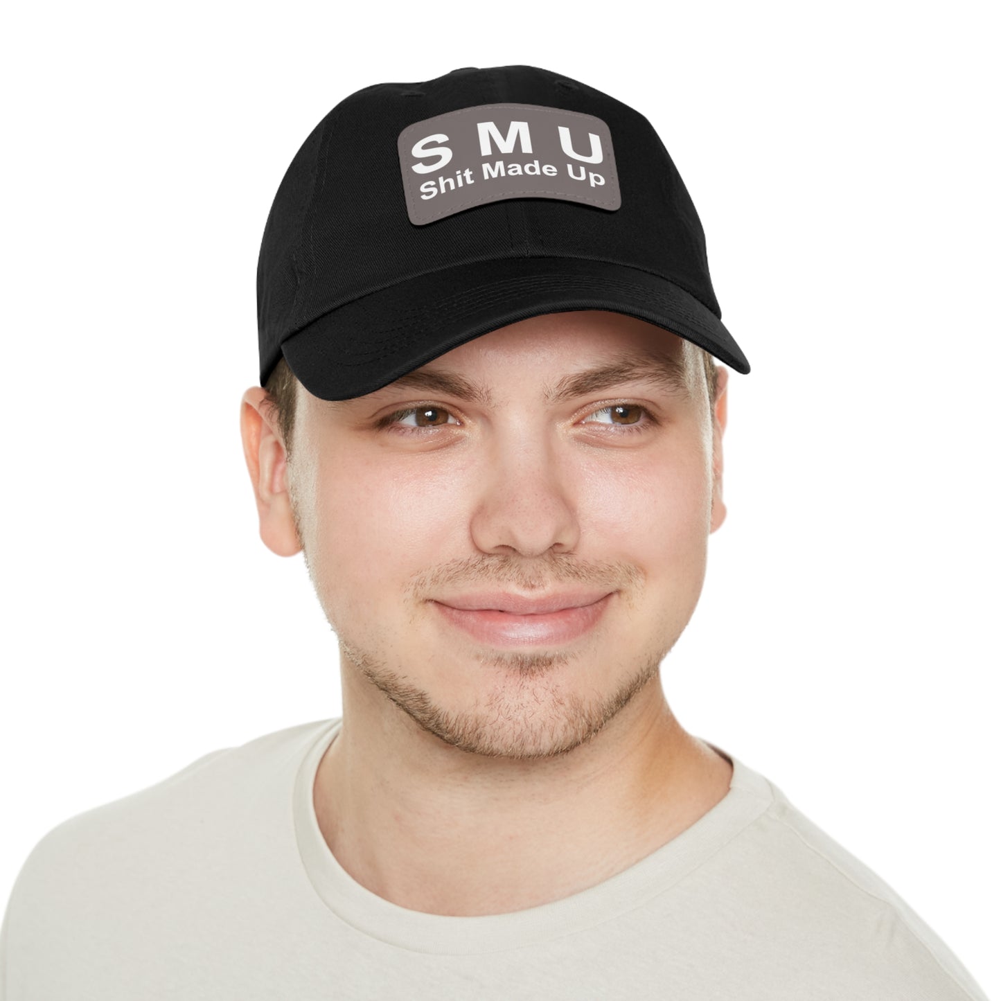 SMU Dad Hat with Leather Patch (Rectangle)