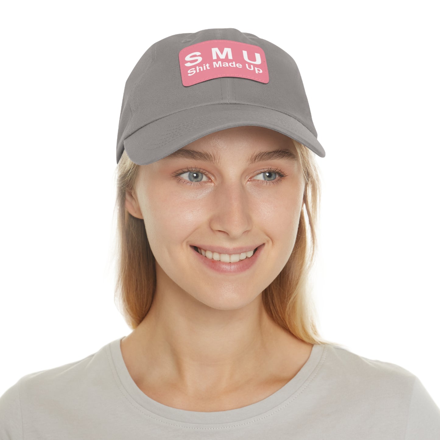 SMU Dad Hat with Leather Patch (Rectangle)