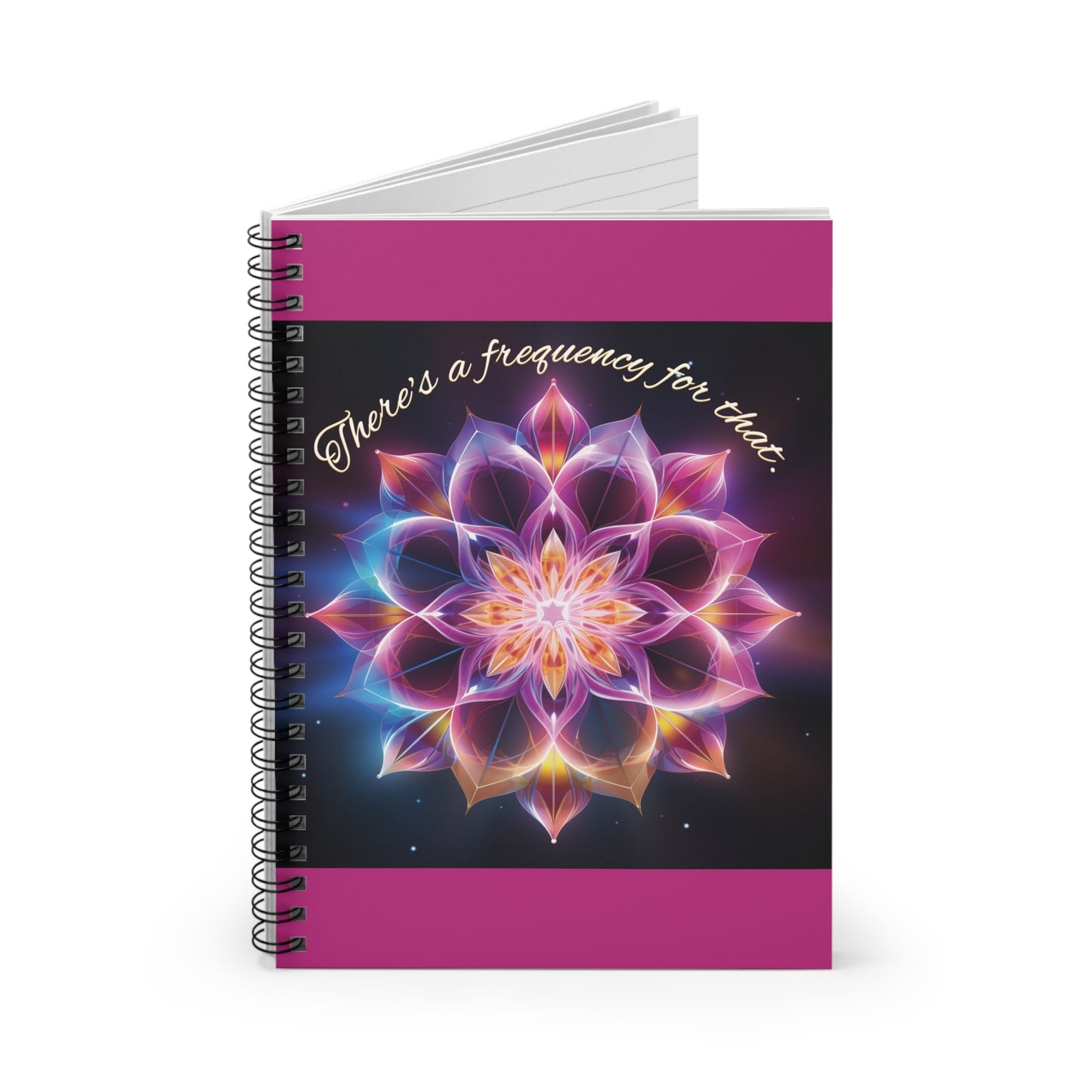 Healing Waves Frequency Spiral Notebook - Ruled Line - Pink