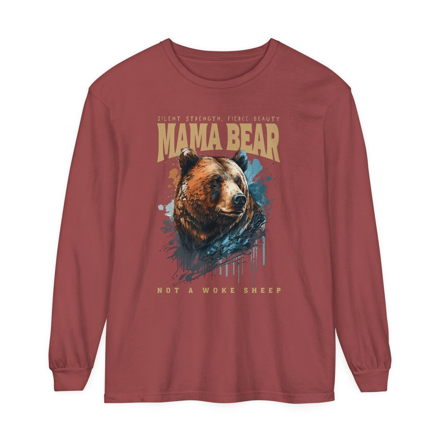 Mama Bear Not Woke Sheep Long Sleeve T-Shirt