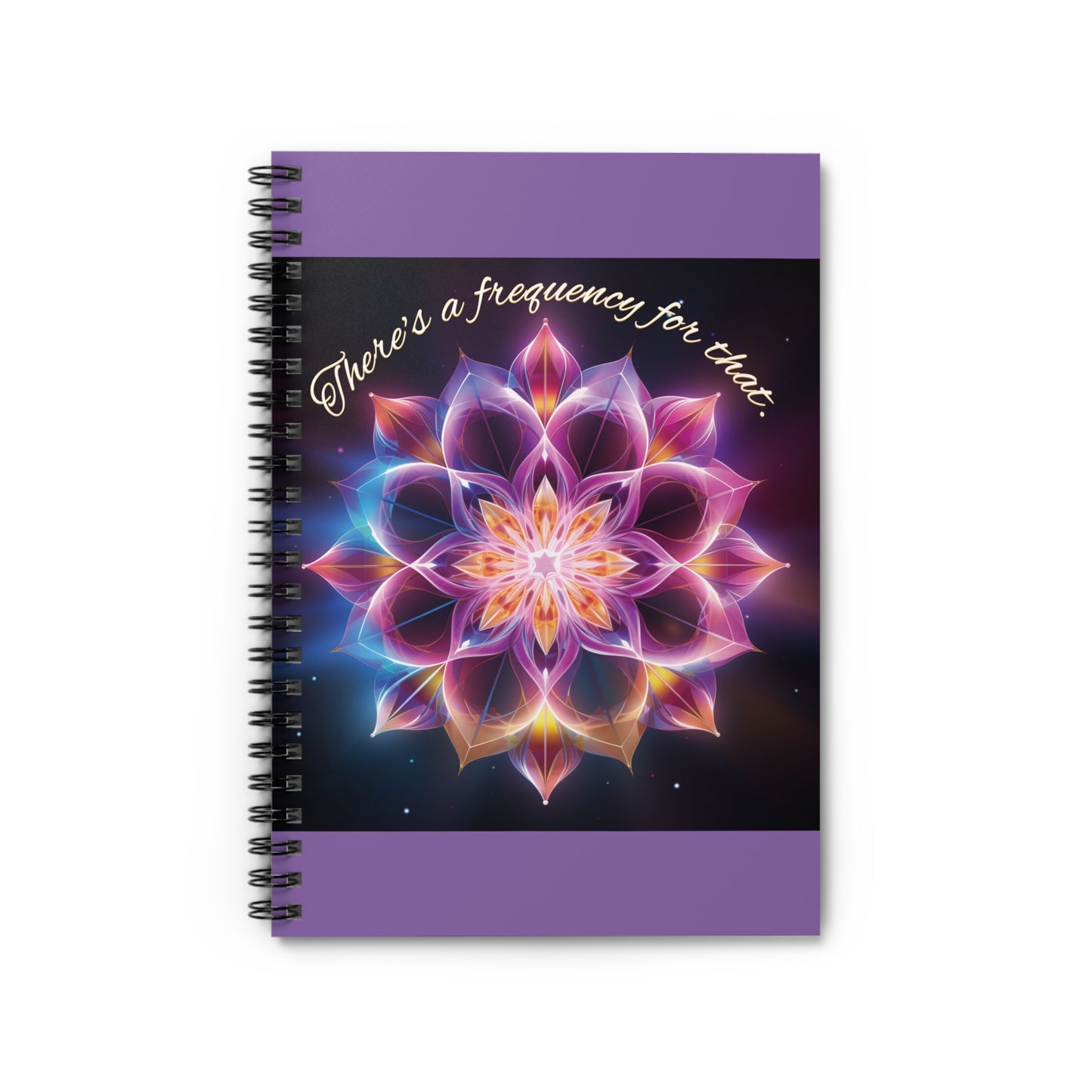 Healing Waves Frequency Spiral Notebook - Ruled Line - Purple