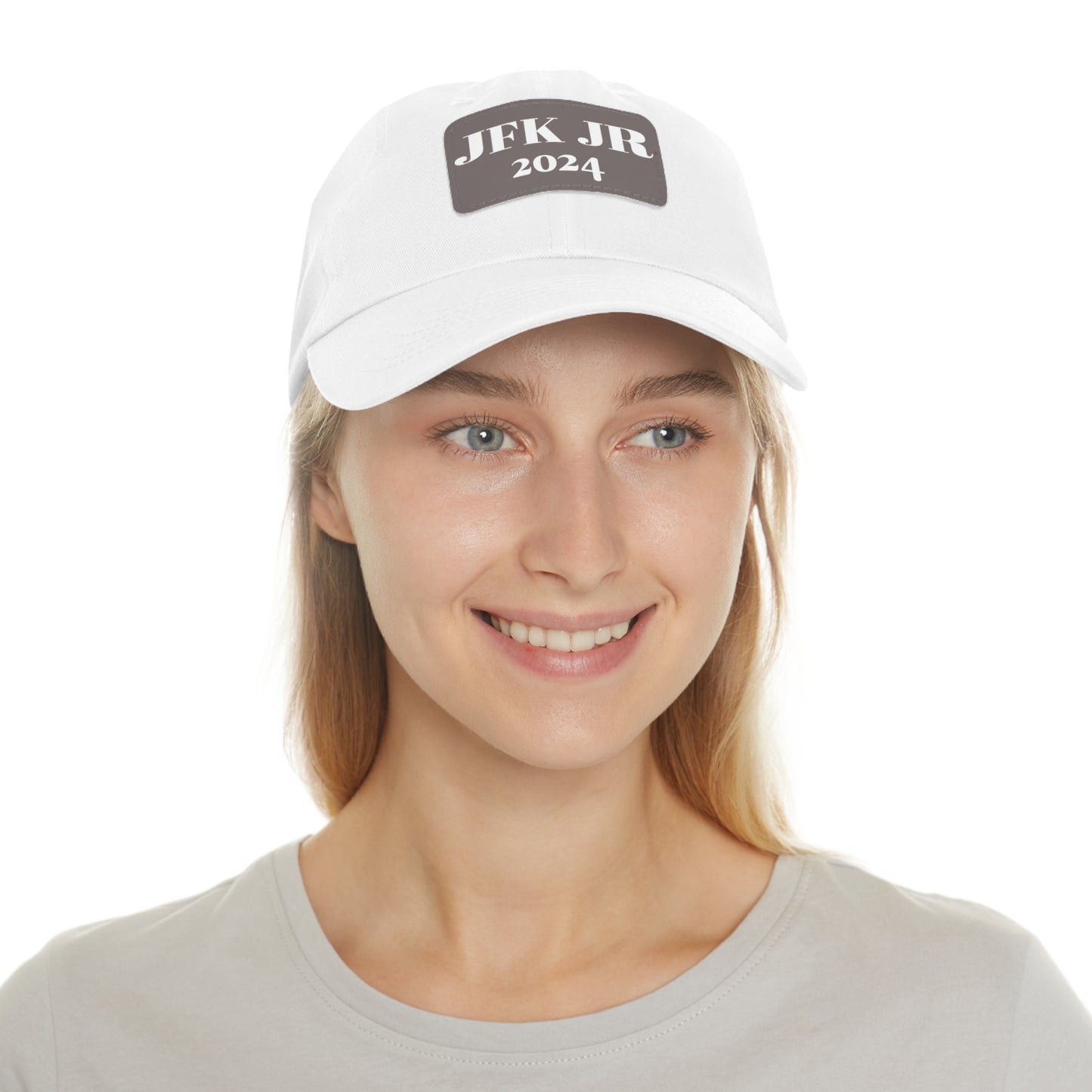 JFK JR 2024 Dad Hat with Leather Patch (Rectangle)