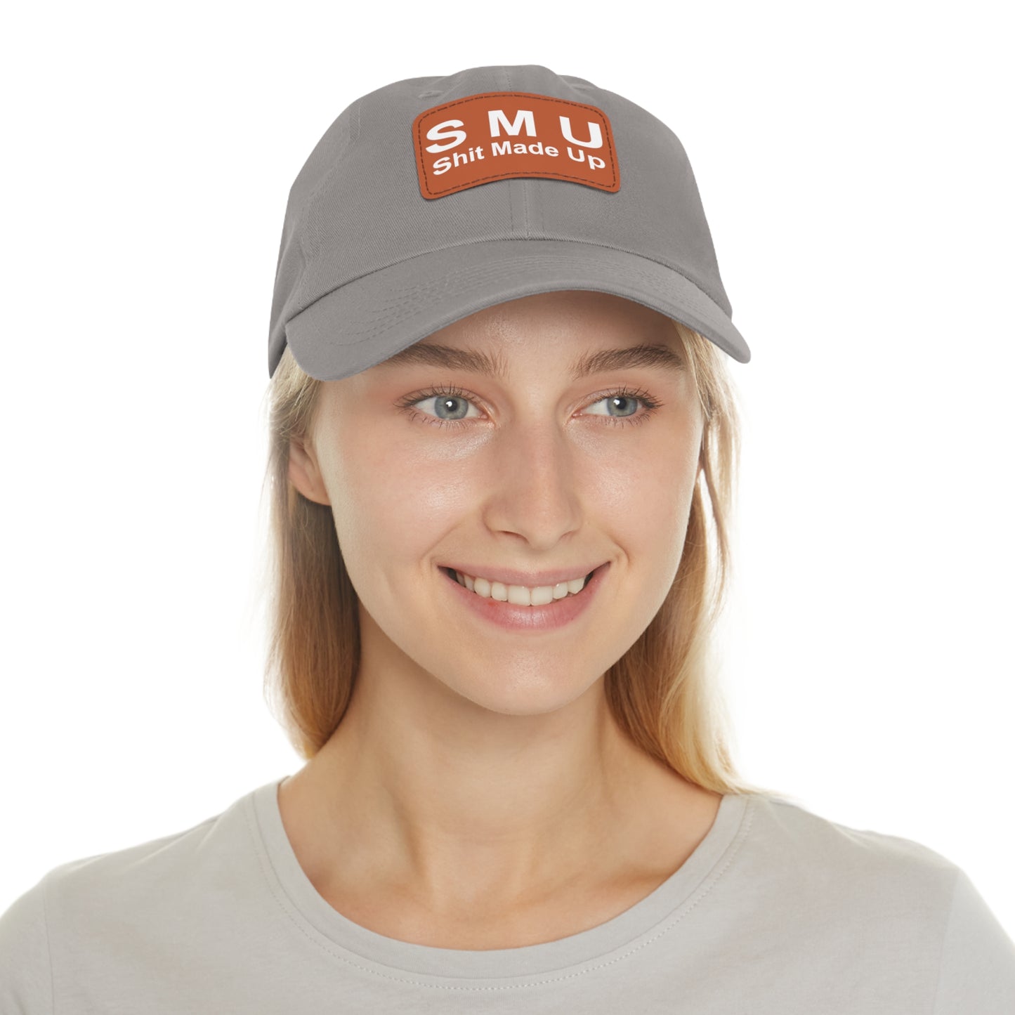 SMU Dad Hat with Leather Patch (Rectangle)
