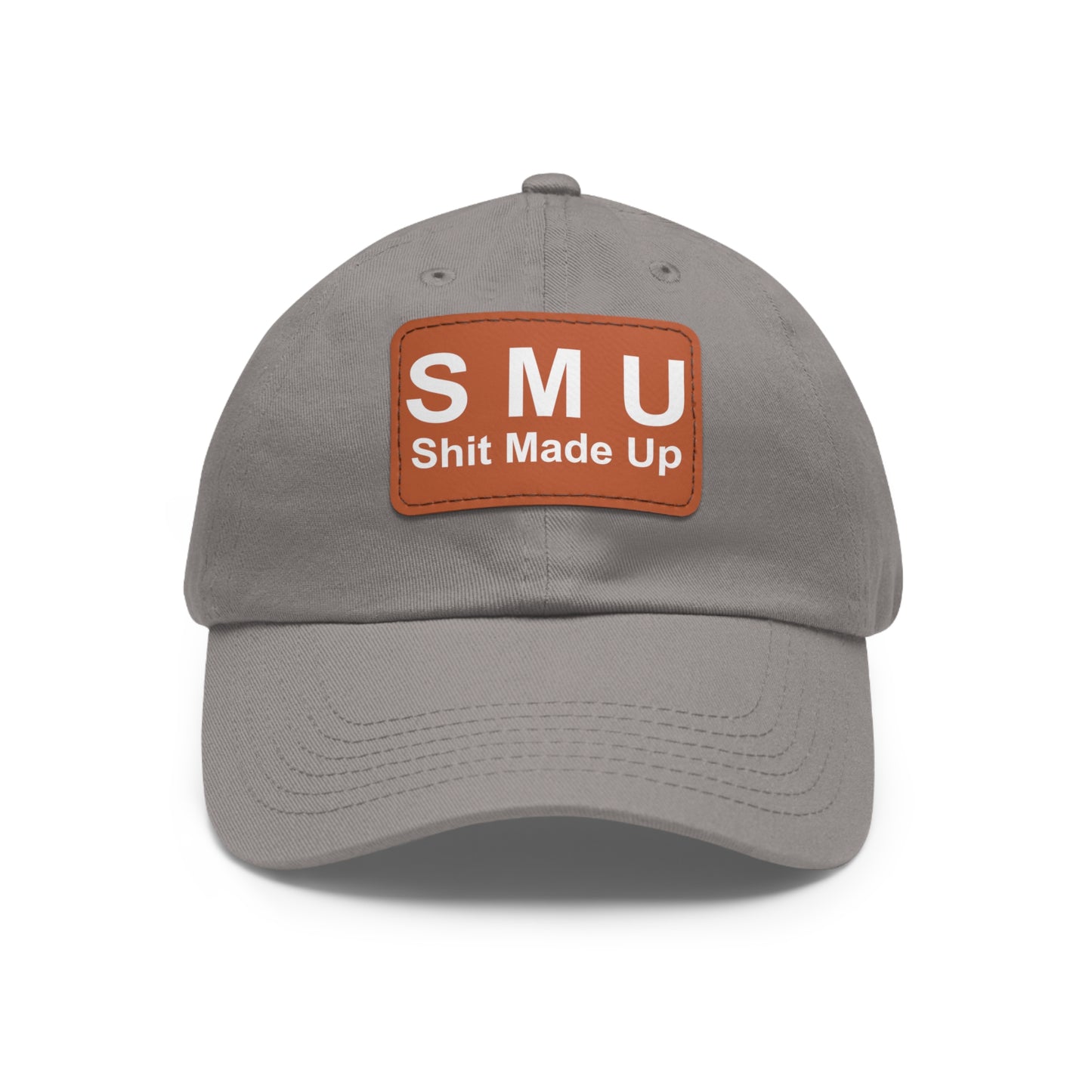 SMU Dad Hat with Leather Patch (Rectangle)