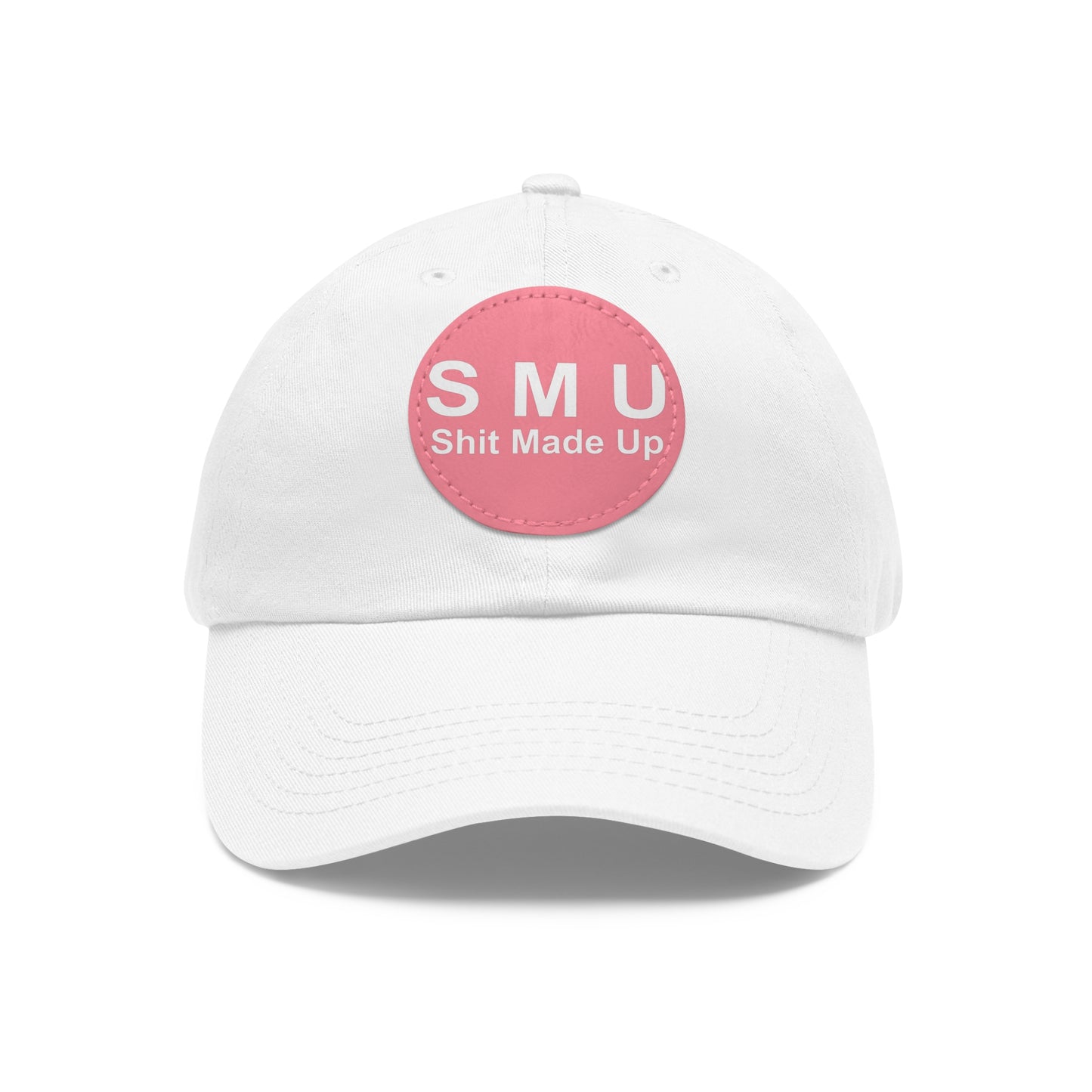 SMU Dad Hat with Leather Patch (Round)