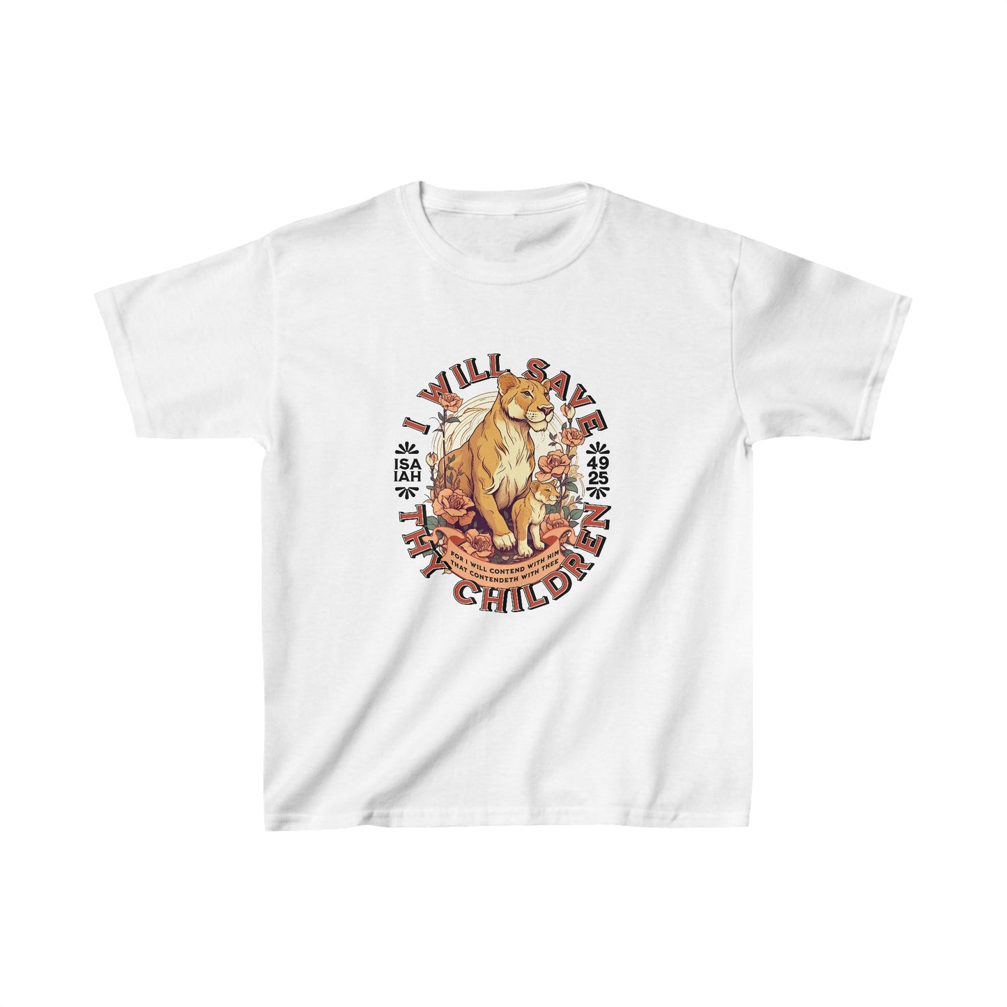 Save Thy Children Isaiah 49:25 Kids Heavy Cotton™ Tee