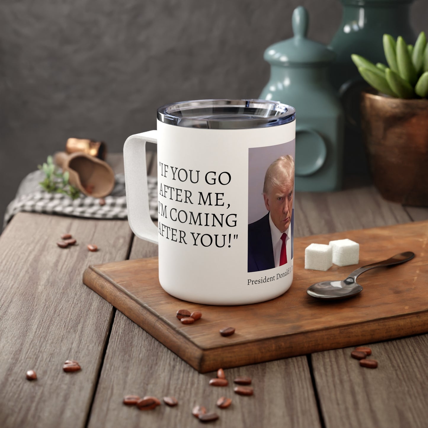 Trump Mug Shot Insulated Coffee Mug, 10oz