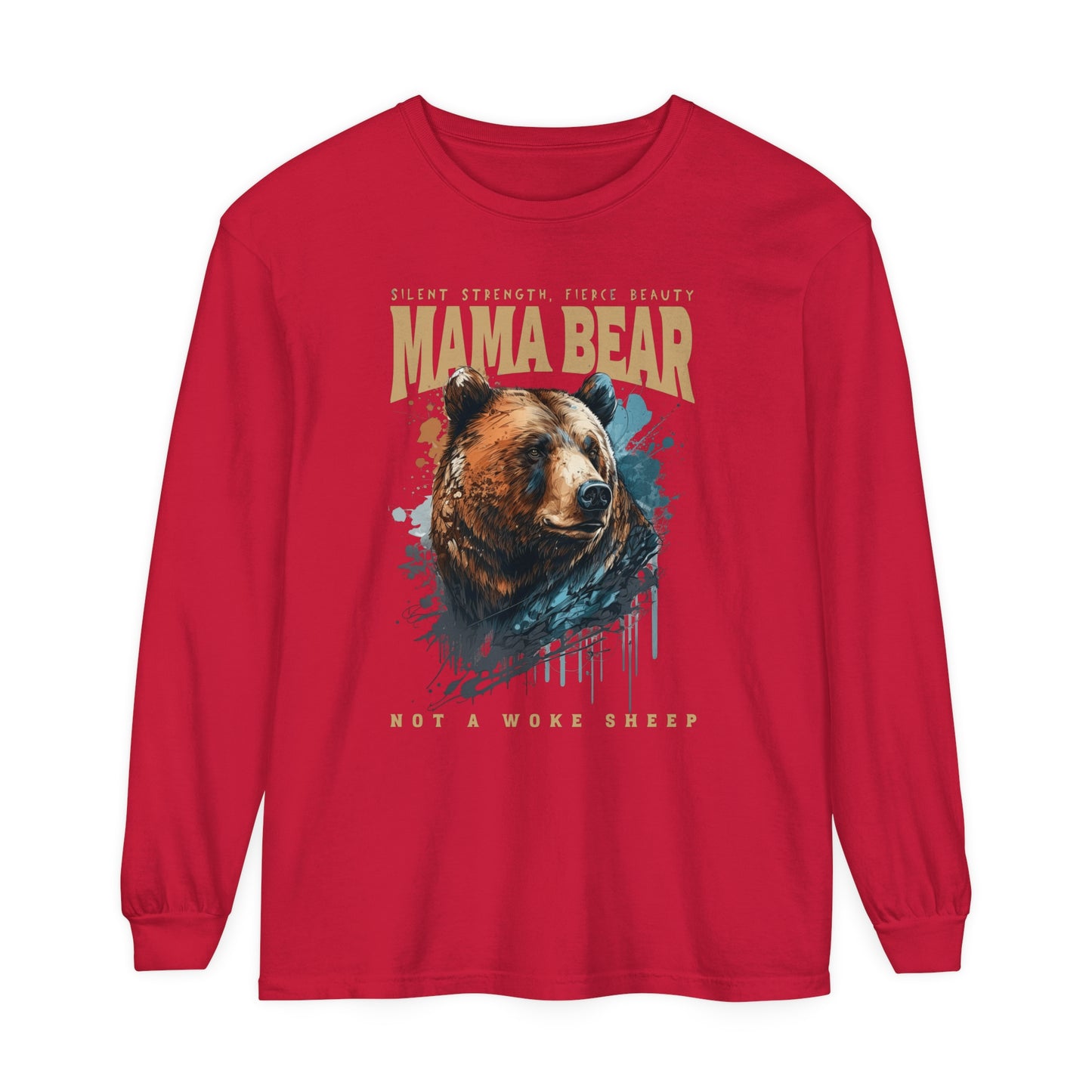 Mama Bear Not Woke Sheep Long Sleeve T-Shirt