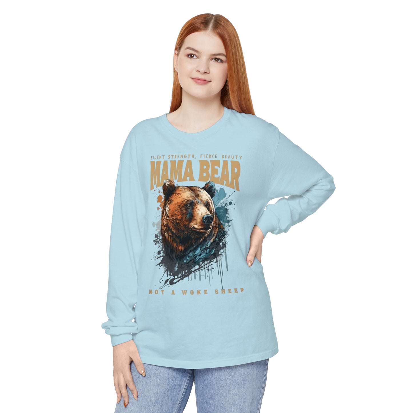 Mama Bear Not Woke Sheep Long Sleeve T-Shirt